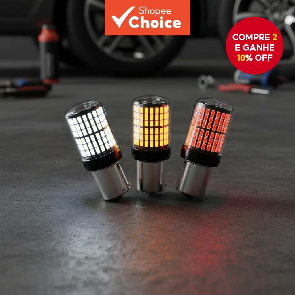  144LED Ba15s/1156/1157 lâmpadas LED para seta, DRL, neblina, lanterna traseira, freio e luzes de ré, 12V, 33SMD,