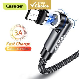 Essager 540 Cabo Magnético Giratório 3A Carregamento Rápido Micro USB Tipo C Para iP Xiao…