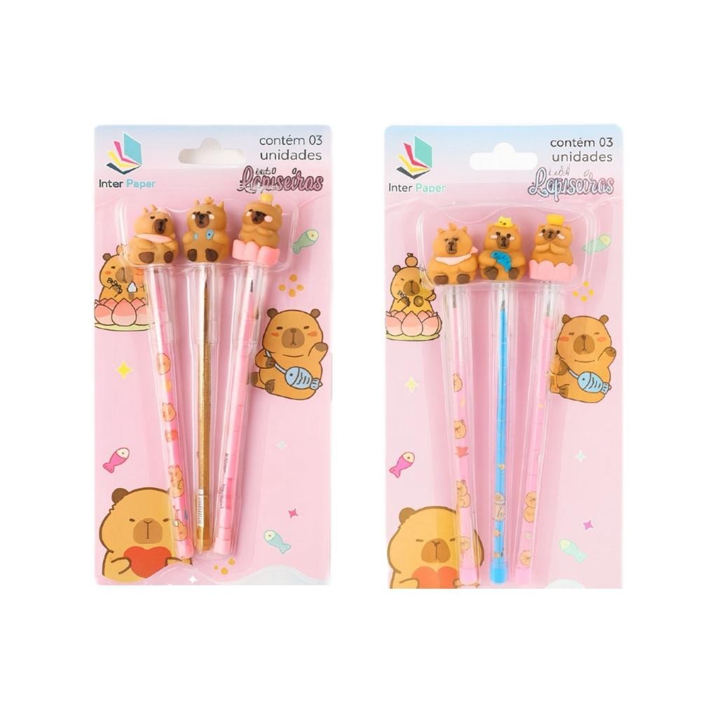 Kit Lapiseira Troca Ponta Capivara Com 3 Peças Papelaria Fofa em Oferta na Shopee