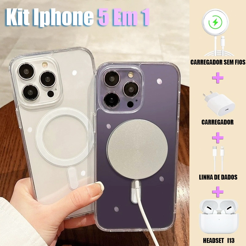 2026 Kit Para iPhone 5 Em 1 MagSafe Cinco Peças/Capa De Telefone/Cabo De Dados/A