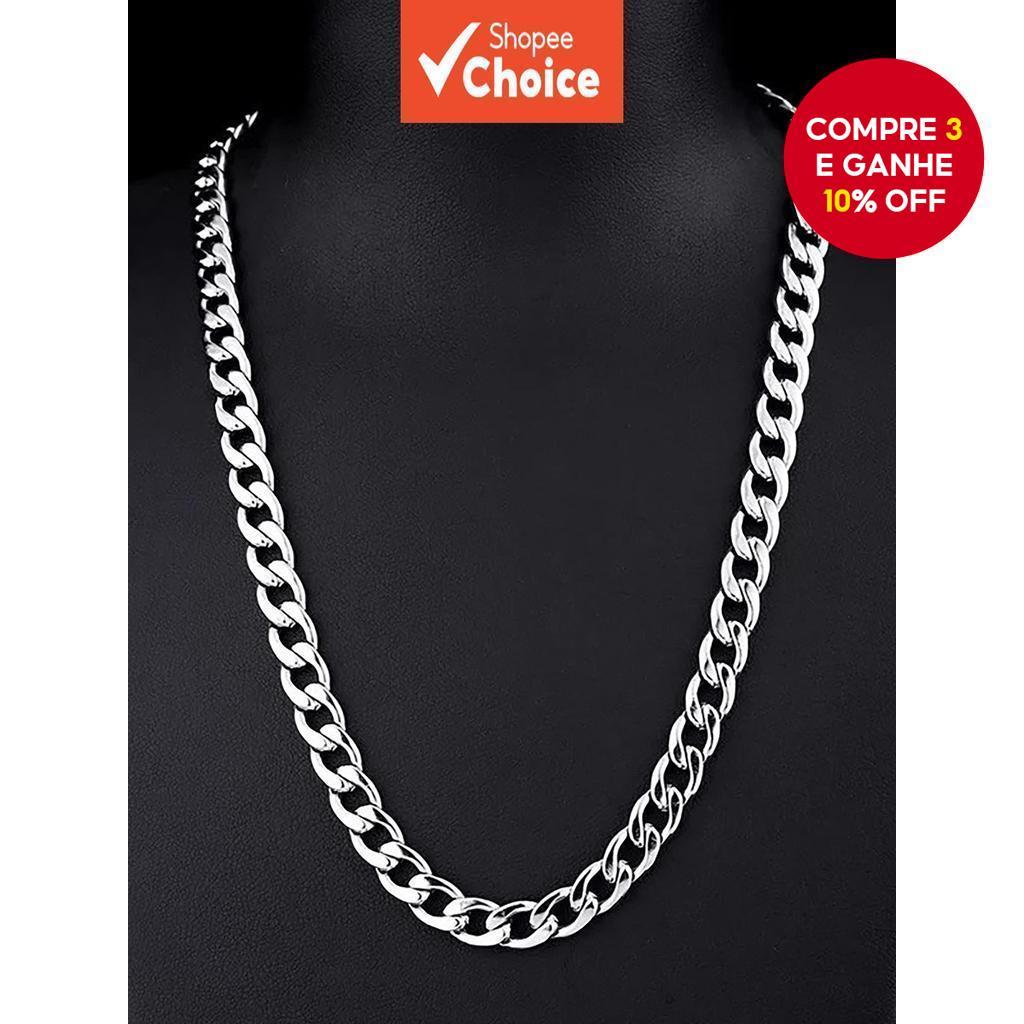 Colar Masculino Minimalista De Aço Inoxidável Com Elo Cubano , Presente De Feriado Moderno , De Praia Para Ele em Oferta na Shopee