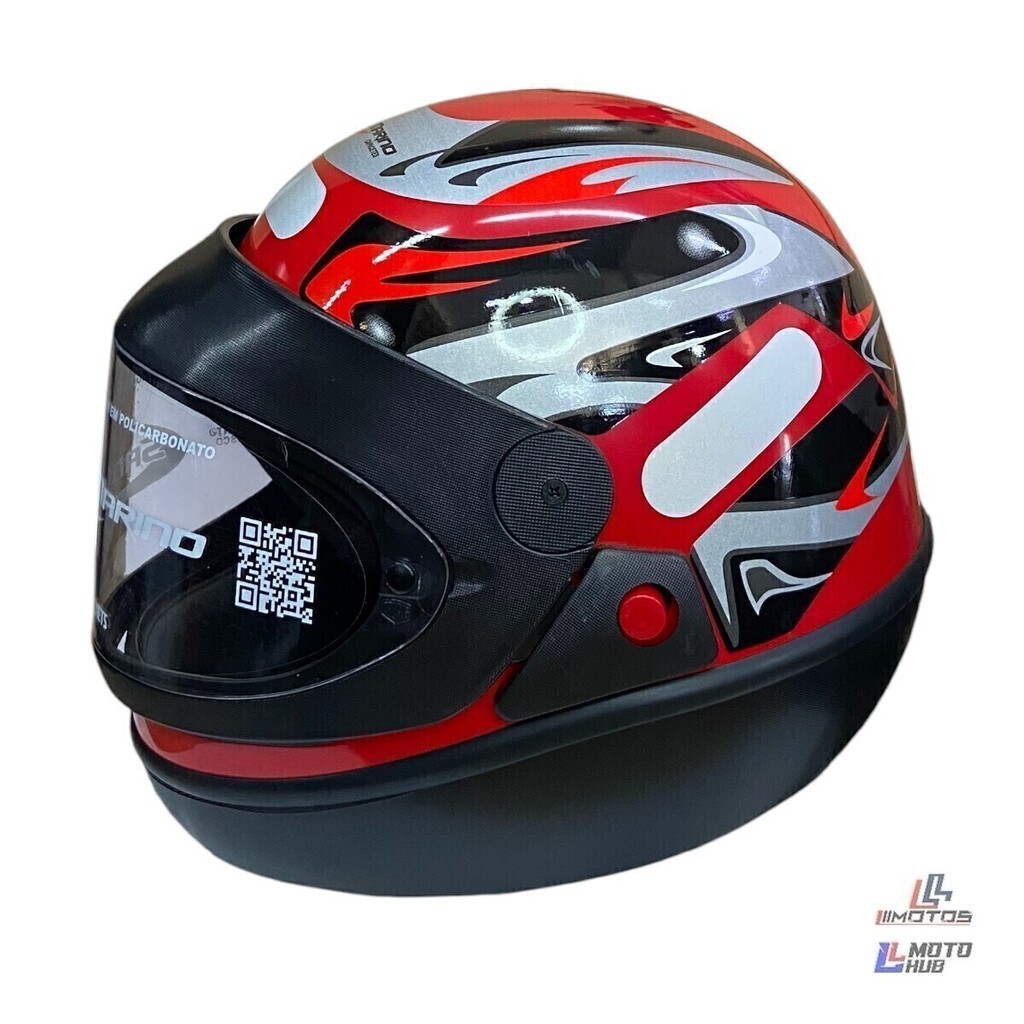 Capacete San Marino Grafic Vermelho Taurus Tamanho 58