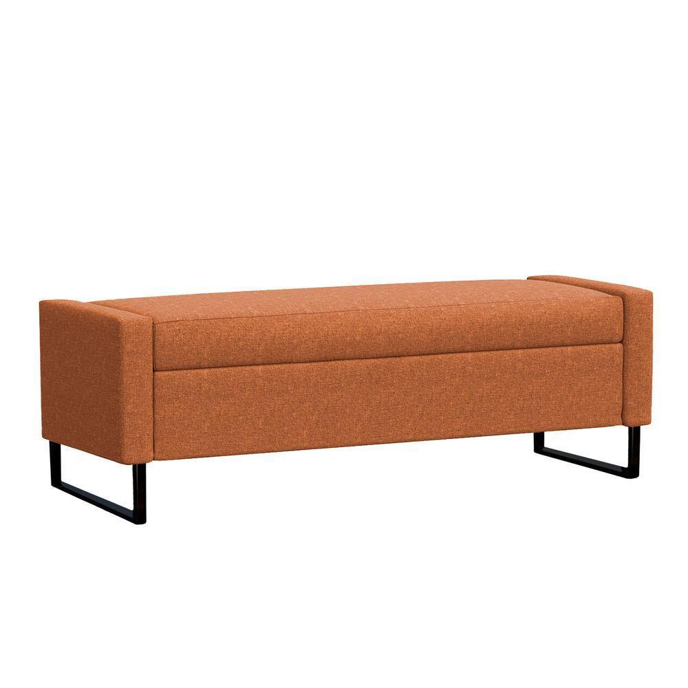 Recamier Bau Paris Base De Metal 1,40m Veludo Terracota - Inova Decorações