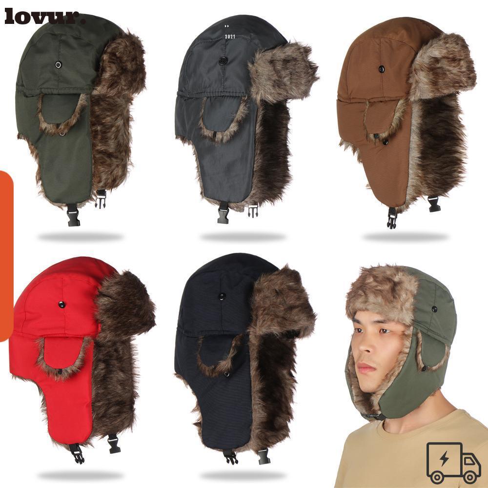 LOVUR Russo Ushanka Homens Mulheres Earflap Fur Ski Chapéu