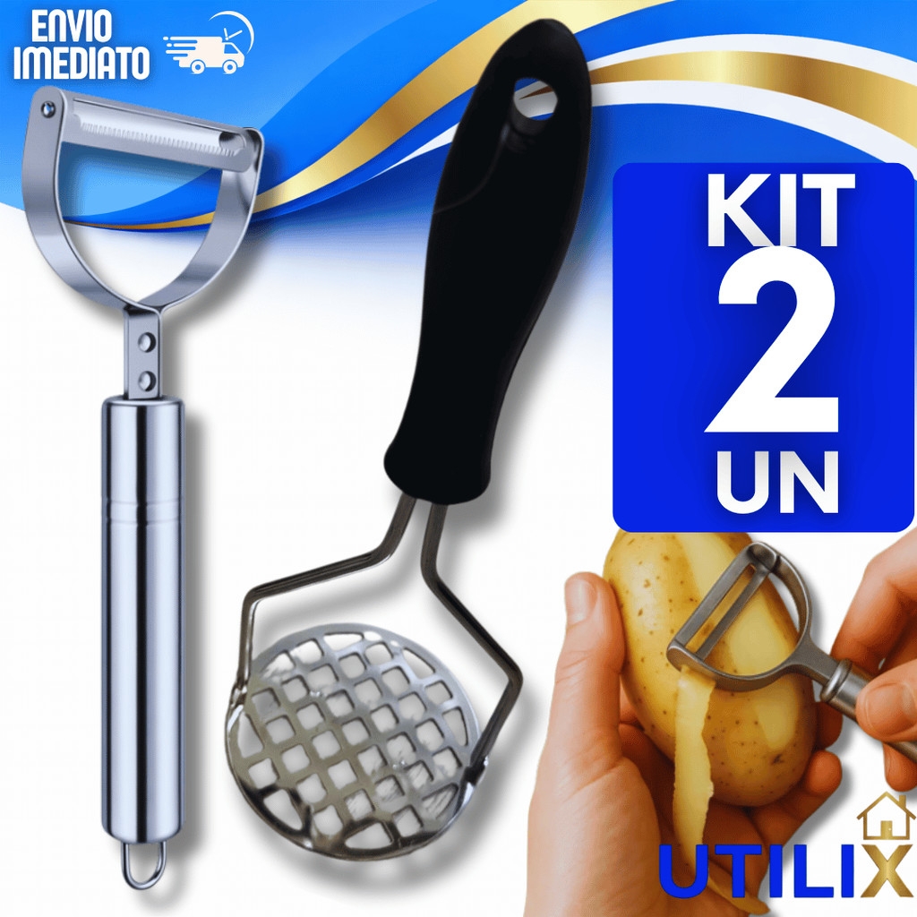 Descascadores de Legumes e Amassador de Batatas Kit Aço Inox para Cozinha Restaurantes Utensílios