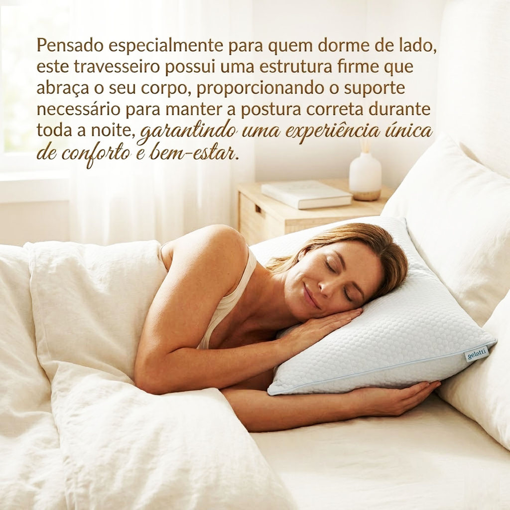 Detalhes do Kit 2 Travesseiro Gelatto 48x70cm Maciez Cama Suporte Firme