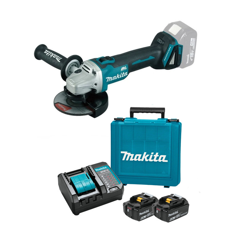 Esmerilhadeira Angular Makita DGA504 18V Brushless + Kit 2 Baterias 6Ah e Carregador