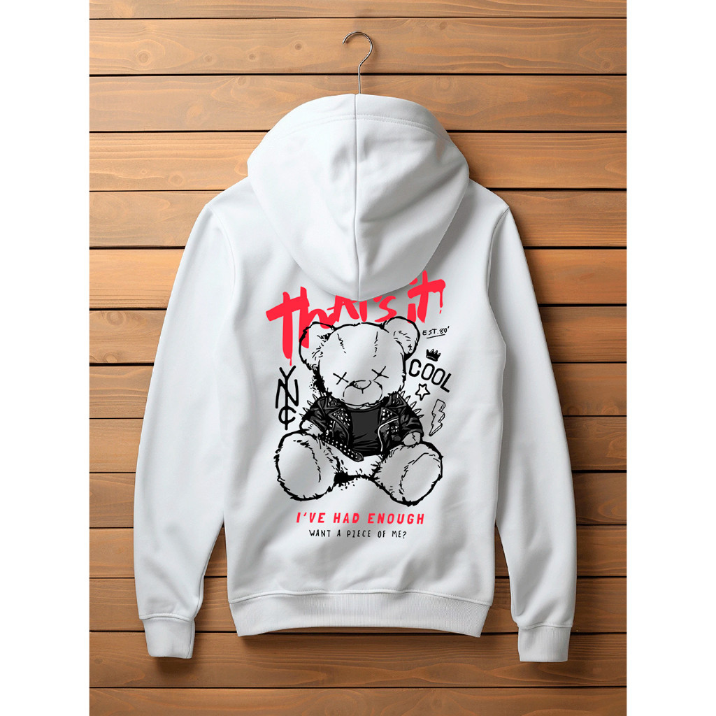 Blusa de Frio Moletom canguru Casaco Masculino e Feminino Urso Blusão Canguru Jaqueta Flanelada Macia e Confortável