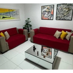Protetor de Sofá 2 e 3 Lugares em Suede Elegante Com Porta Objetos Alta Qualidade