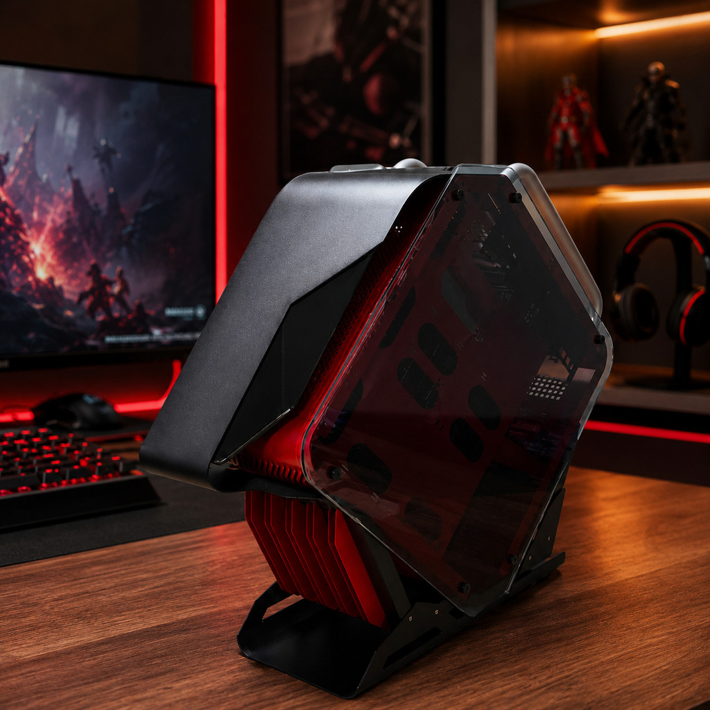 Gabinete Gamer Torre ATX com Vidro Temperado USB 3.0 Suporte Water Cooler DELTA-MOLTEN CORE GA