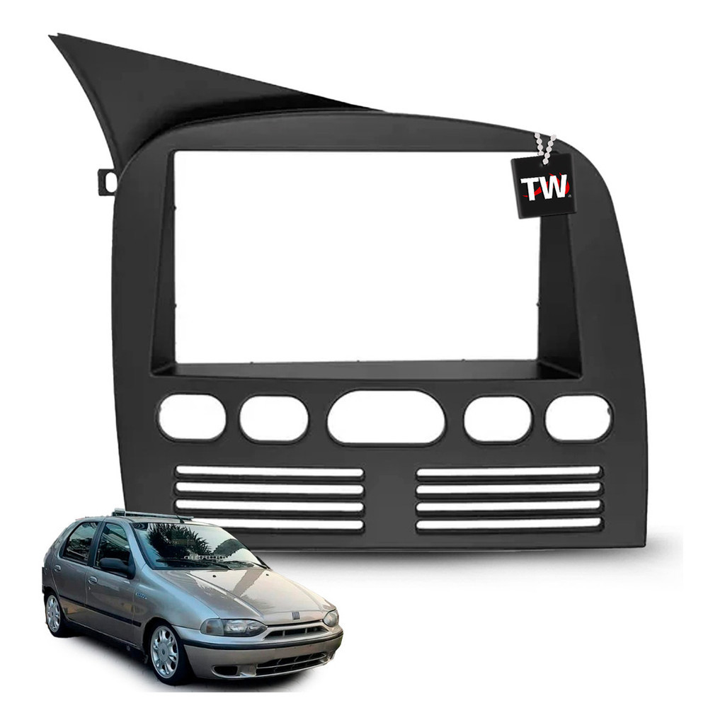 Moldura Multimidia 2 Din Palio Fire G1 1996 A 2003 Preto 7p
