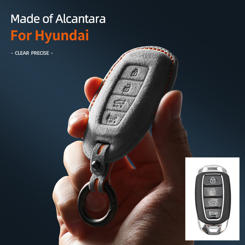 Caso Chave Do Carro Para Hyundai i30 Tucson KONA Encino Solaris Azera Grandeur Ig Acento Santa Fe Palisade Camurça Capa
