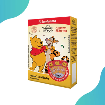 Curativo Band-aid Ursinho Pooh 15 Un Sanfarma