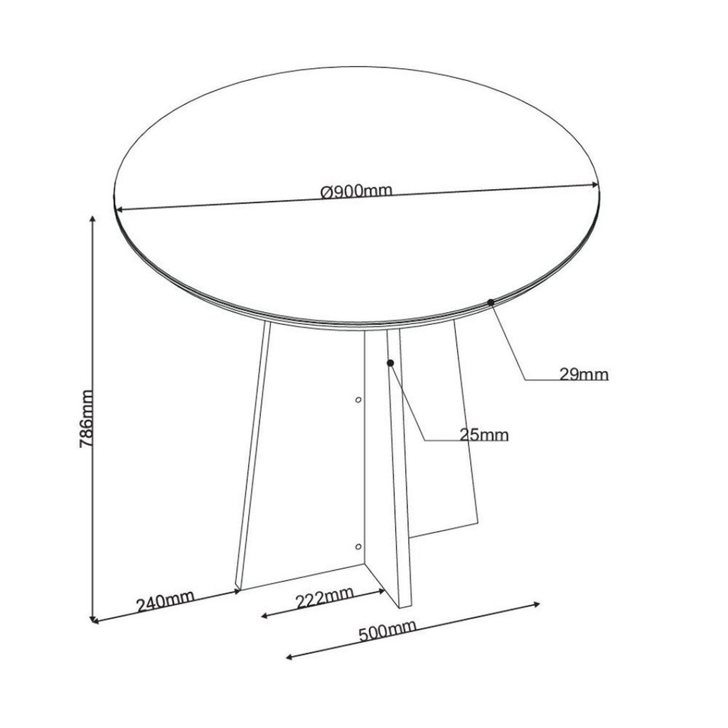 Conjunto Sala de Jantar 4 Lugares Redondo Tampo de Vidro MDF Pallas Yescasa Bege/Mel/Off White — imagem 2 de 2