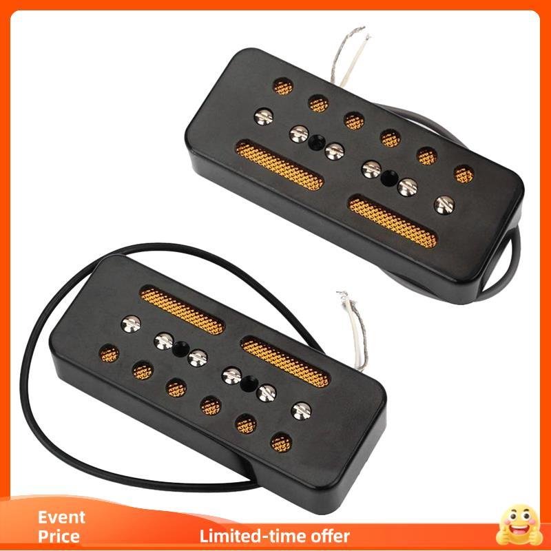 Sinclairum Par De Captadores Pretos De Barra De Sabão De Bobina Única Para Guitarra Elétrica P-90 P90 Espaço De Furo De