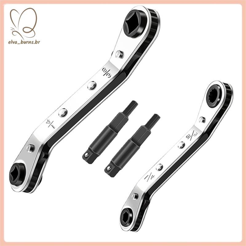 [elva_burns.br] Chave De Catraca Para Serviço De Ar Condicionado Conjunto De Válvula Ferramenta De Refrigeração E Reparo