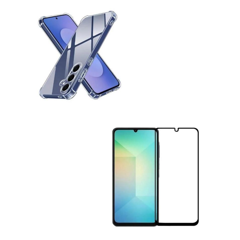 Película 3D de Vidro + Capa Silicone TPU Para Samsung Galaxy A17 5G