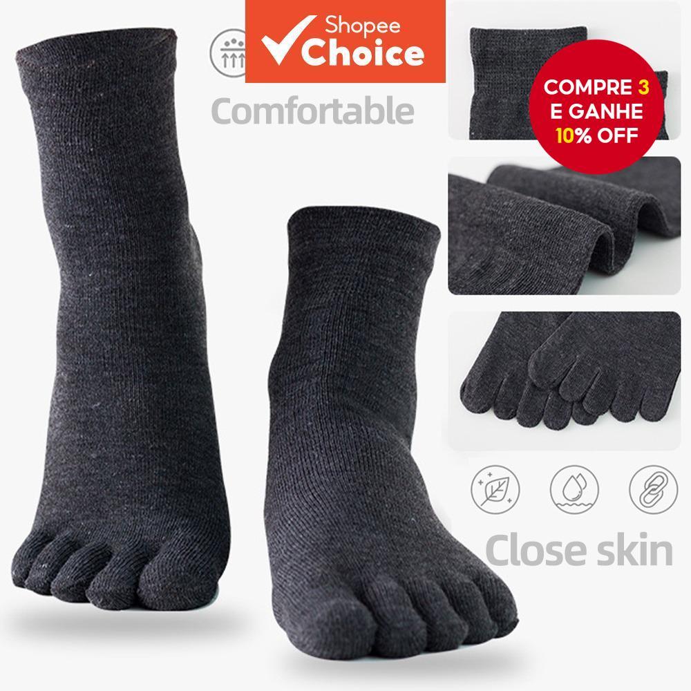 Meias Masculinas De Algodão Com Cinco Dedos – Cano Médio Fino , Design Respirável Bico Dividido em Oferta na Shopee