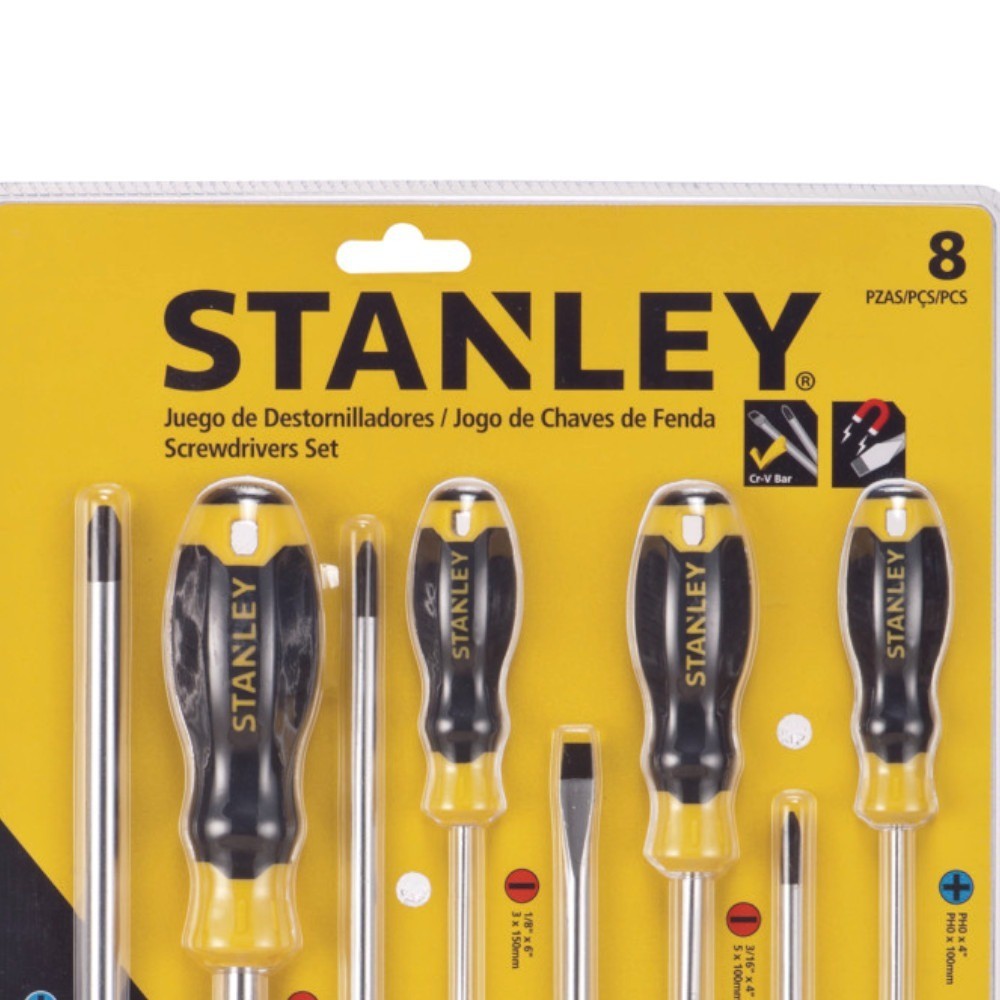 Detalhes do Jogo de chave de fenda e phillips com 8 peças - Stanley