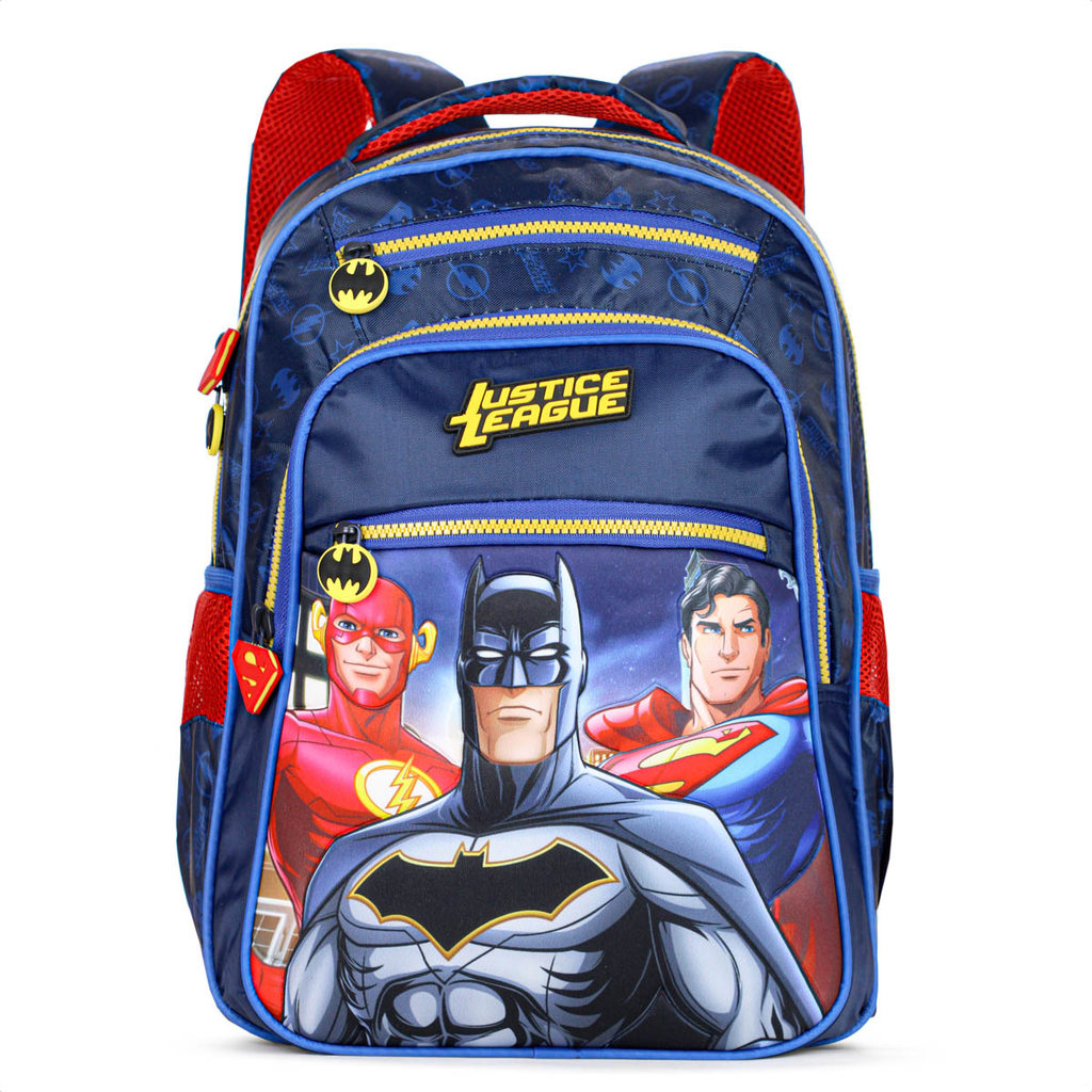 Mochila Escolar Xeryus 16 Liga da Justiça 15532 Azul e Vermelho - Infantil