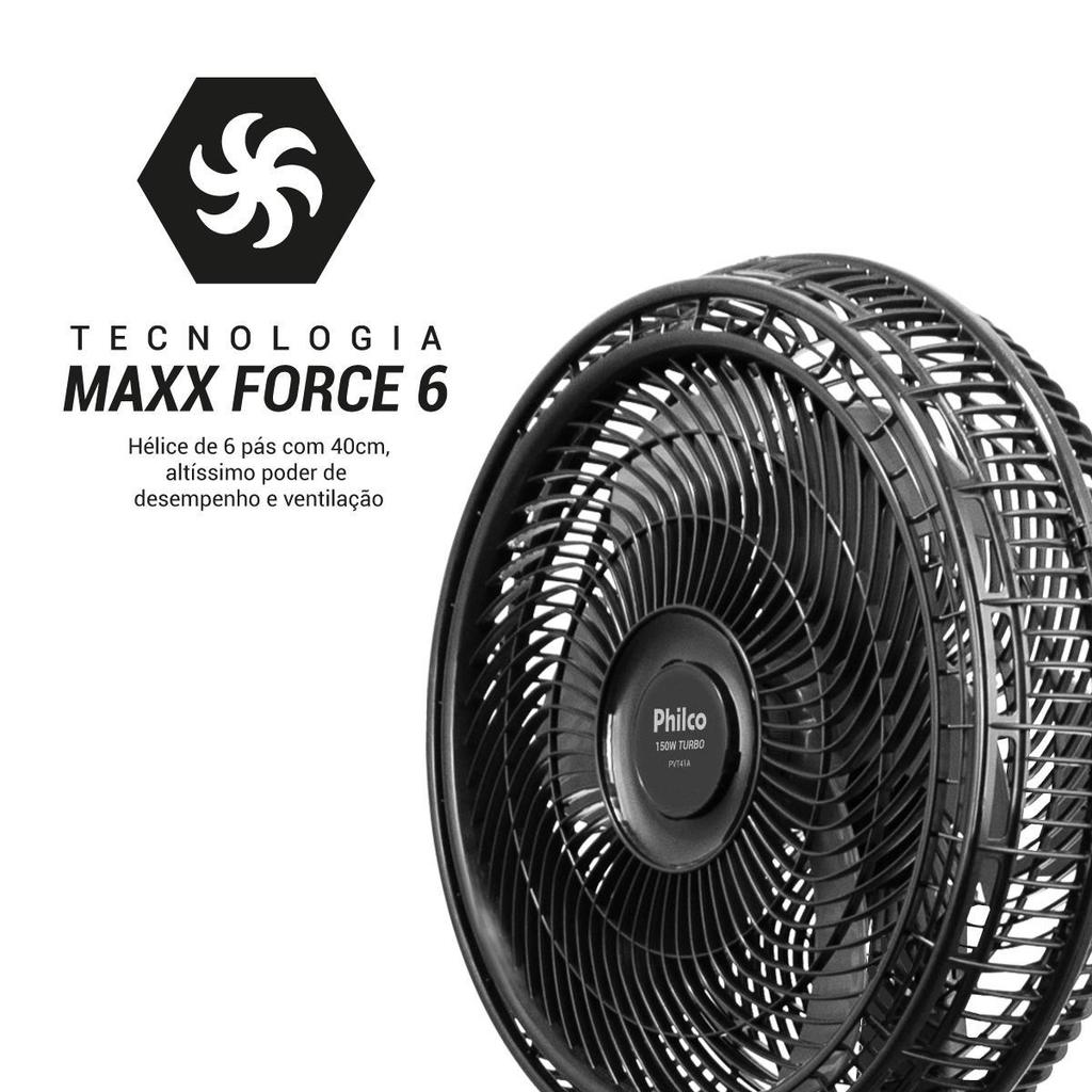Detalhes do Ventilador 2 em 1 Philco PVT41A Tecnologia Maxx Force 150W