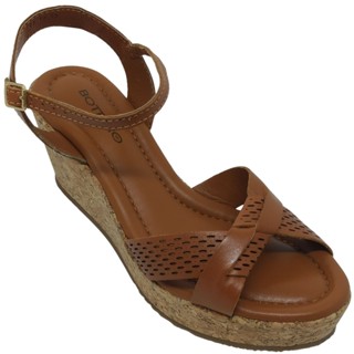 Sandália Bottero Couro Feminina com Detalhes a Lazer e Salto 7,5cm em Oferta na Shopee