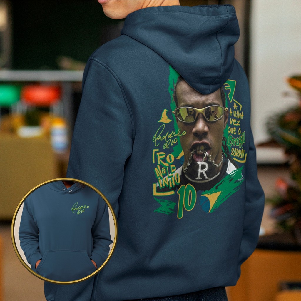 Blusa De Frio Masculina Ronaldinho Gaúcho Bruxo R10 Moletom Futebol Brasil Agasalho Algodão