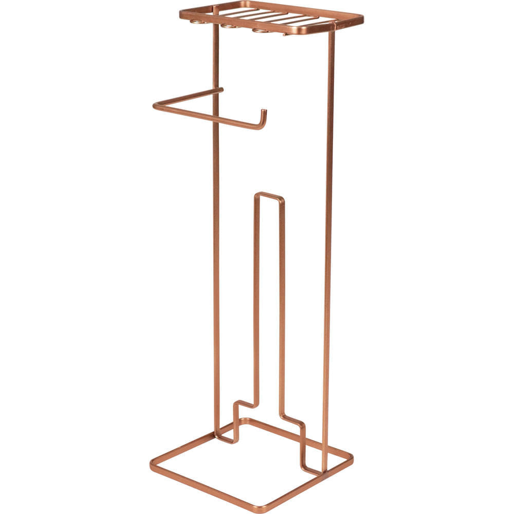 Suporte de Papel Higiênico de Chão com Porta Celular Cobre Bel