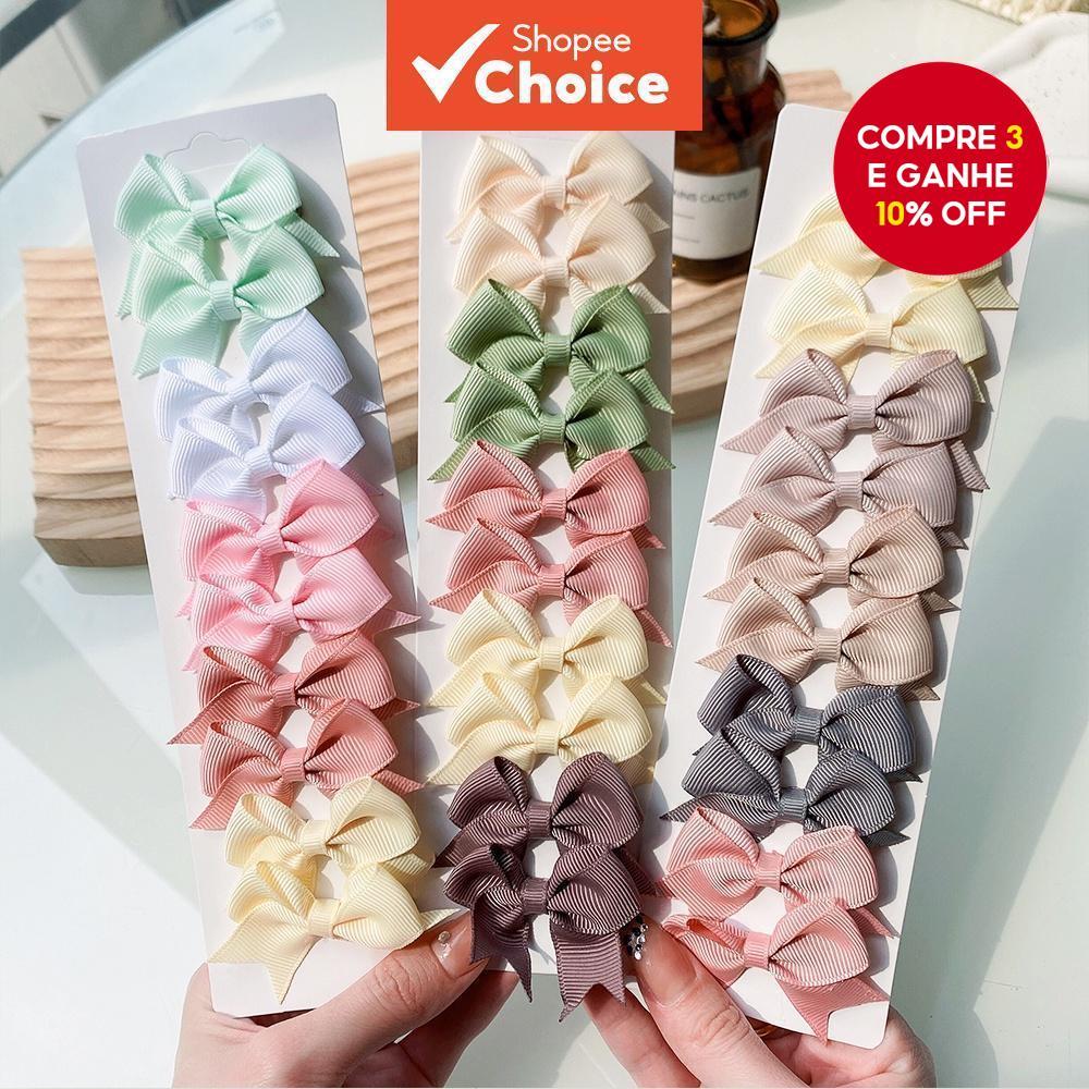 10 Peças De Grampos De Cabelo Com Laço De Fita Colorida Para Crianças – Presilhas Artesanais Exclusivas , Ideais Present