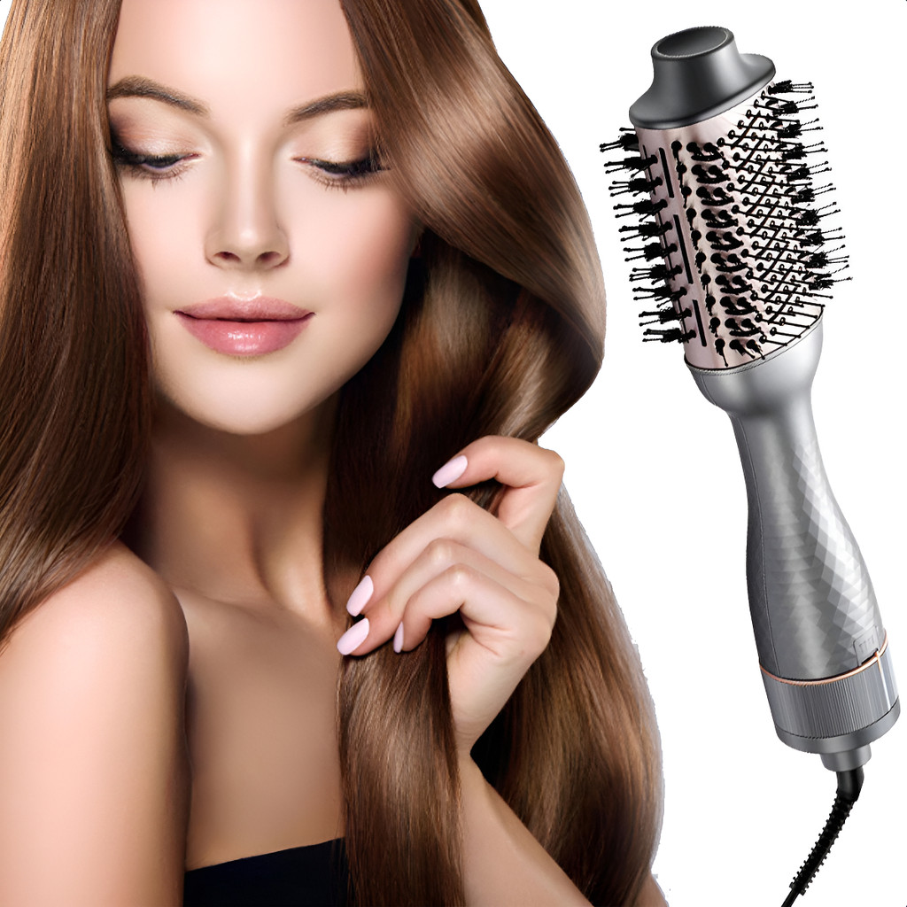 Escova De Cabelo Alisadora Secadora 3 Em 1 Cerâmica 1400w