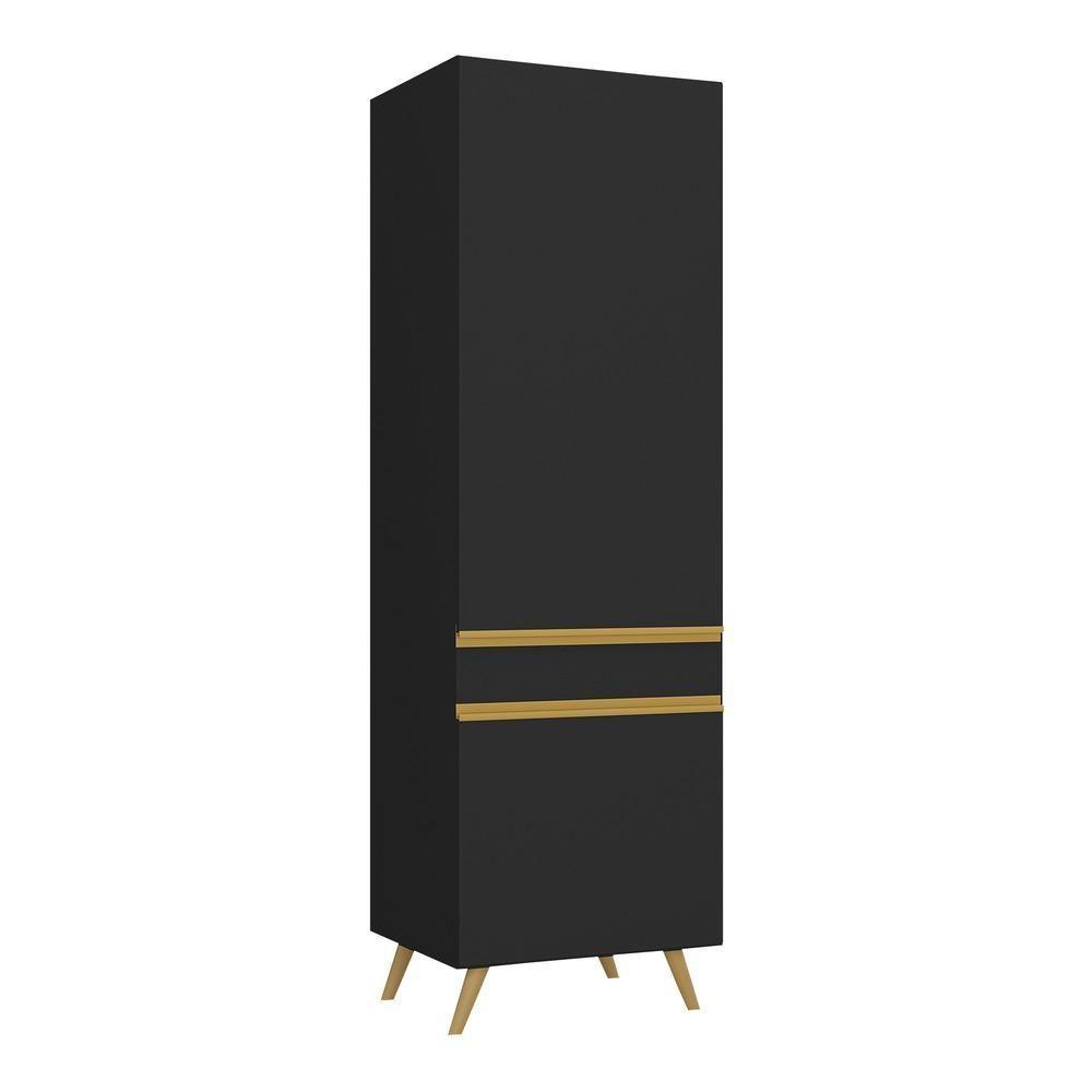 Paneleiro 2 Portas 62cm Veneza Multimóveis V3739 Preto/dourado Preto/dourado em Oferta na Shopee