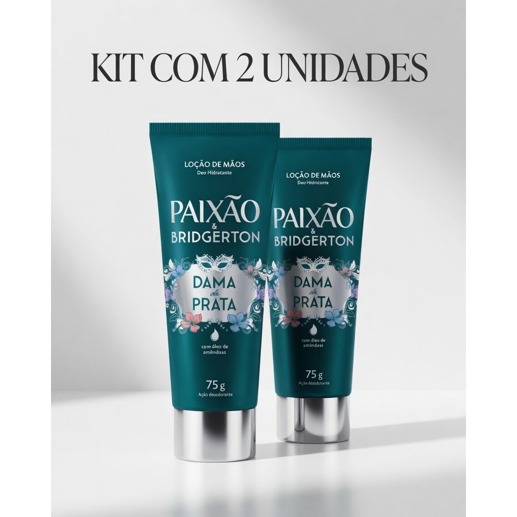 Kit com 2 Loções Hidratantes para Mãos Paixão Bridgerton Dama de Prata 75g