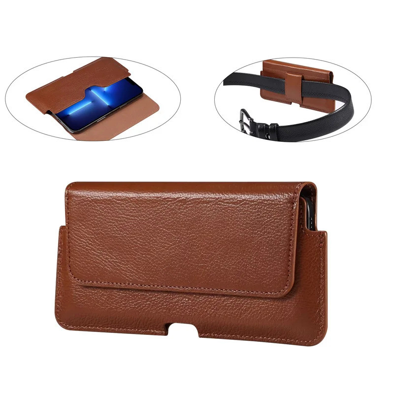 Coldre De Telefone Com Clipe Para Cinto , Suporte iPhone 16 15 14 13 12 Pro Max Samsung Xiaomi Smartphone Bolsa De Couro