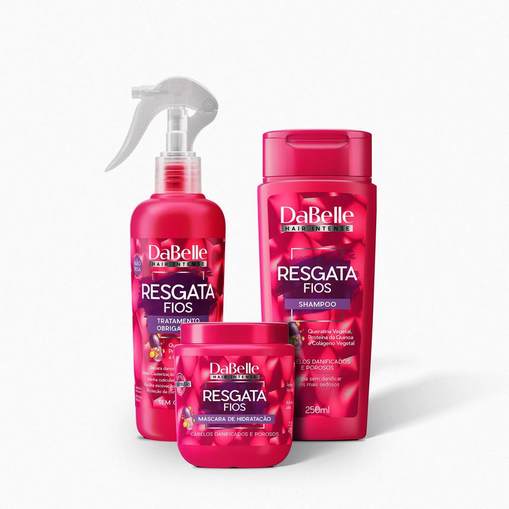 Kit Tratamento Obrigatório Resgata Fios Dabelle Hair 3 Produtos