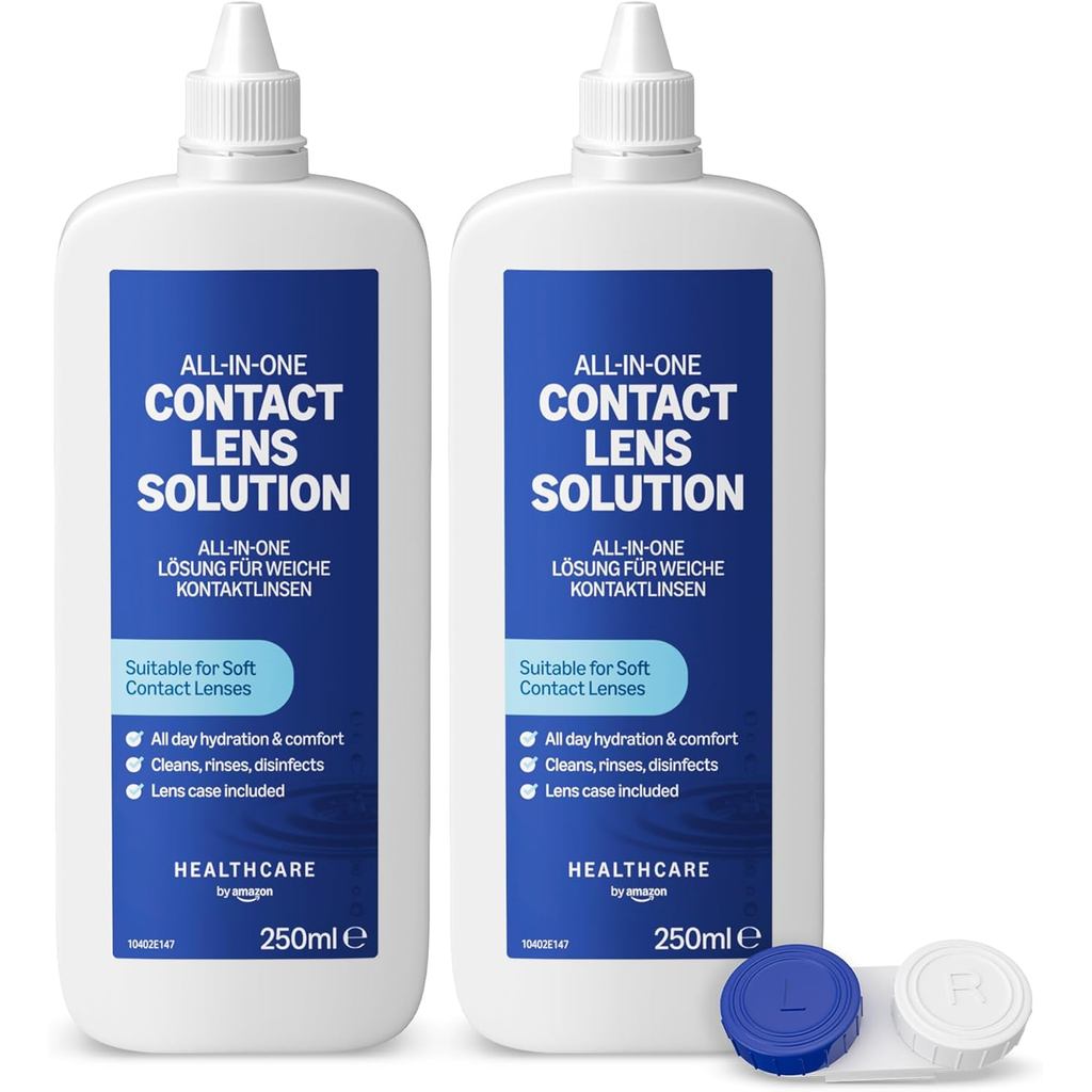 Healthcare by Solution Solução Completa para Cuidados com Lentes de Contato 2 x 250ml (compatível com email) (anteriorme