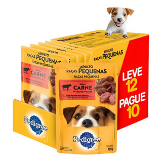 Ração Úmida Pedigree Sachê Cães Adultos Carne ao Molho 100g Pack 12un