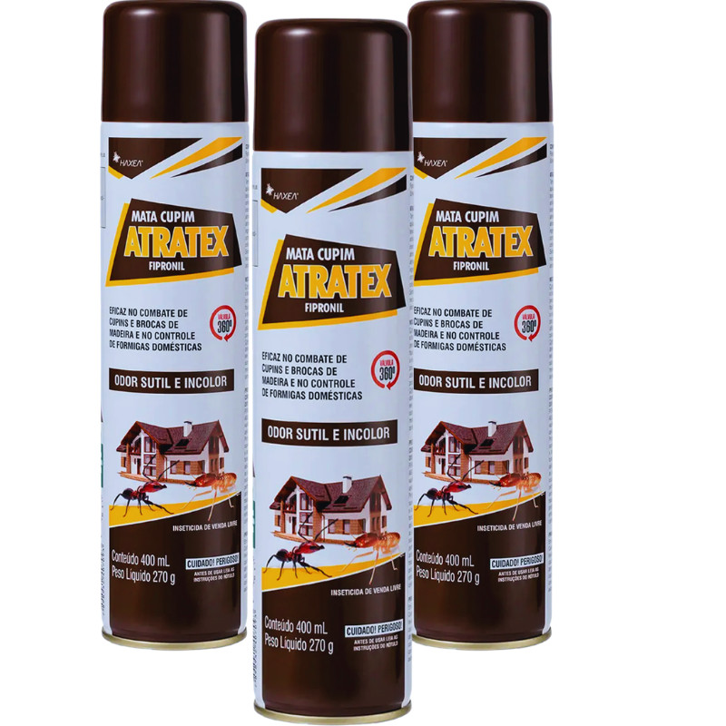 Atratex Extermina Cupim Protege Madeira Incolor 3x400ml Haxea