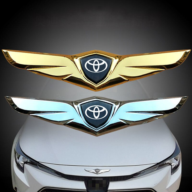 Emblema Metálico para Toyota Camry Corolla Yaris Hilux Highlander Aqua Rav4 Prius Cruiser, Adesivo para Grade Frontal e