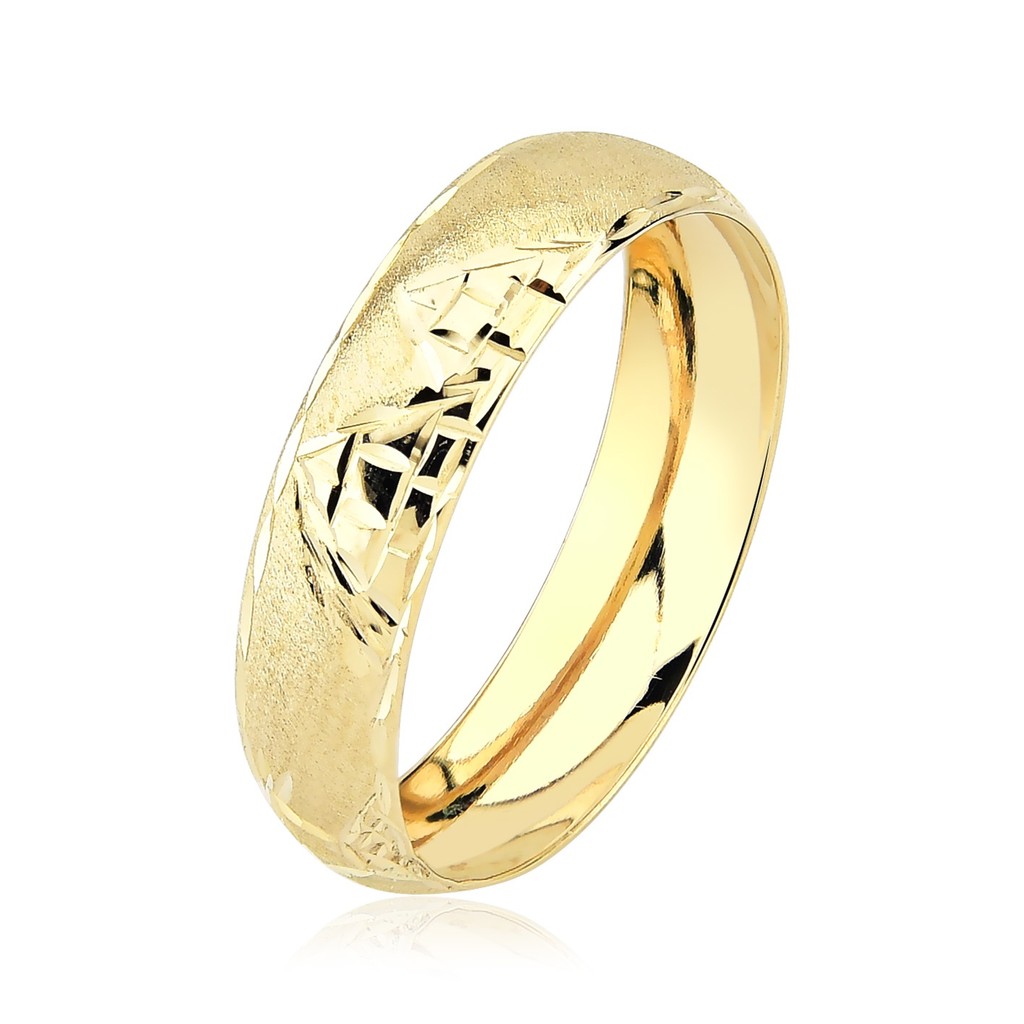 aliança escrava egipcia toda trabalhada 5mm ouro 18k maciço