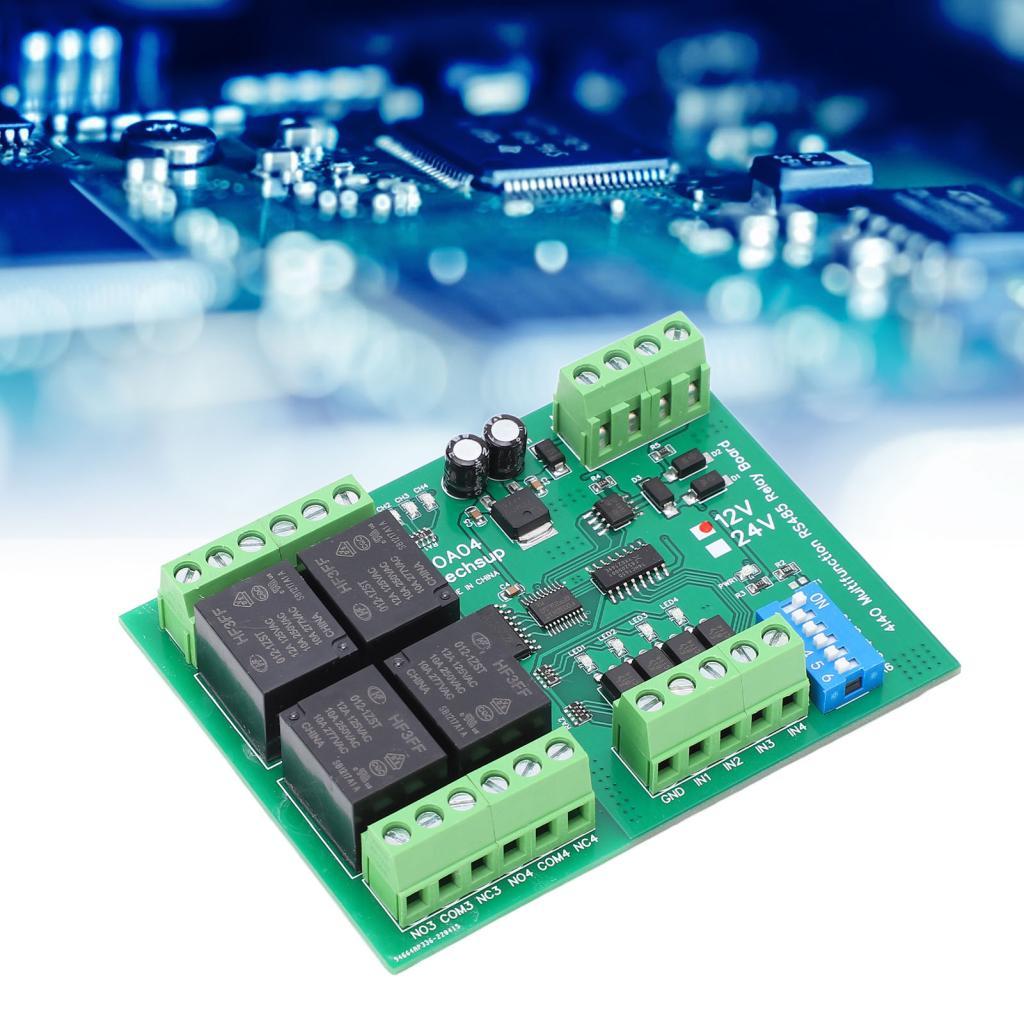 Placa de relé Conexão estável DC 12V Função de redefinição de hardware Módulo de 4 canais para controle de automação