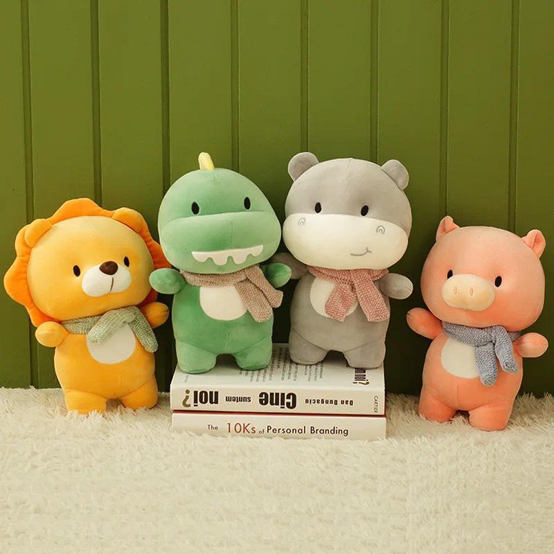 Crianças Brinquedo De Pelúcia Animais Dinossauro Brinquedos Leão Porco Bonecas Hipopótamo Macios Bebê Aniversário