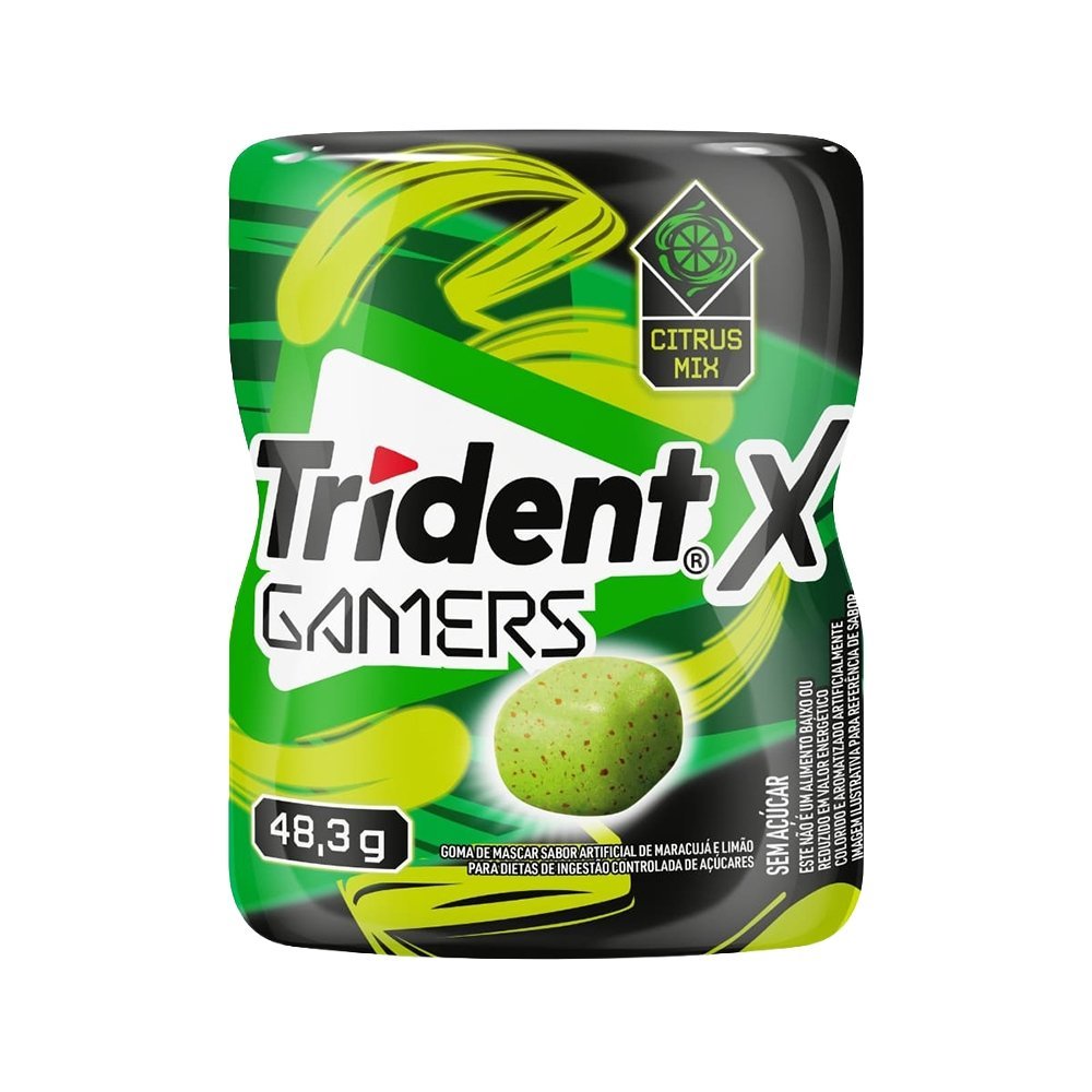 Chiclete Trident Citrus Garrafa 48g - Caixa com 6 Unidades