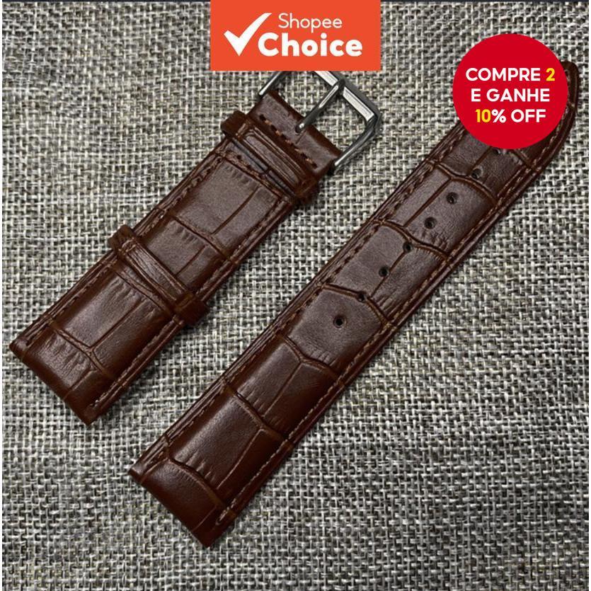 Venda direta da fábrica pulseira de couro genuíno padrão de crocodilo alça de fivela de pino padrão de bambu