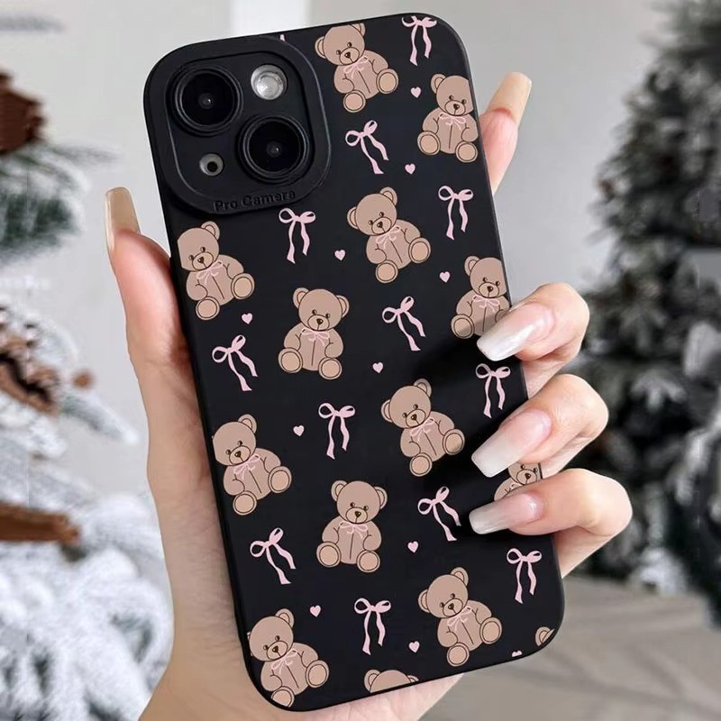 Capa De Telefone Para Samsung A56 A05s A26 A06 A55 A15 A36 A35 A16 A12 A25 A24 A54 A52 Bonito Estilo Menina Bowknot Urso