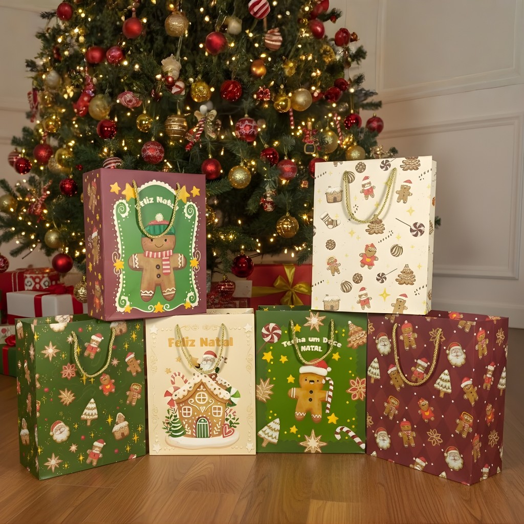 Sacola de Presente de Natal 37x28x12 cm – Design Temático e Acabamento Premium em Oferta na Shopee