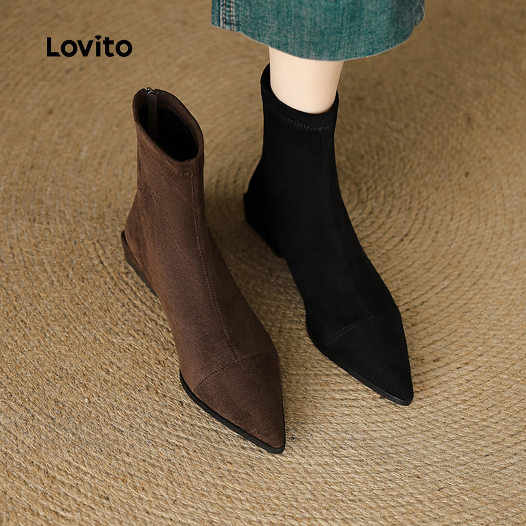 Lovito Botas Elegantes Maillard para Mulheres LFA103122 em Oferta na Shopee