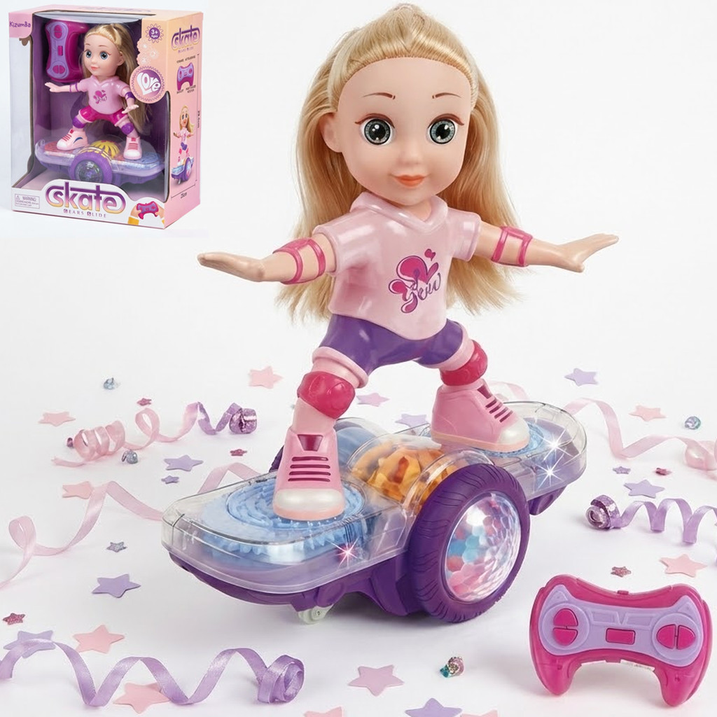 Boneca Motorizada Skate Controle Remoto Menina Skatista Com Luz E Som Infantil Divertido Kizumba em Oferta na Shopee