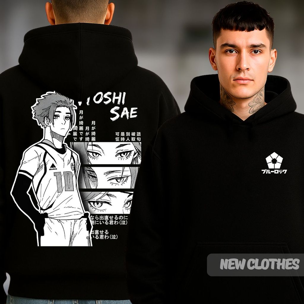 Moletom Canguru Blue Rock Anime Itoshi Sae O Prodígio Futebol Camisa 10 Gênio Mirim