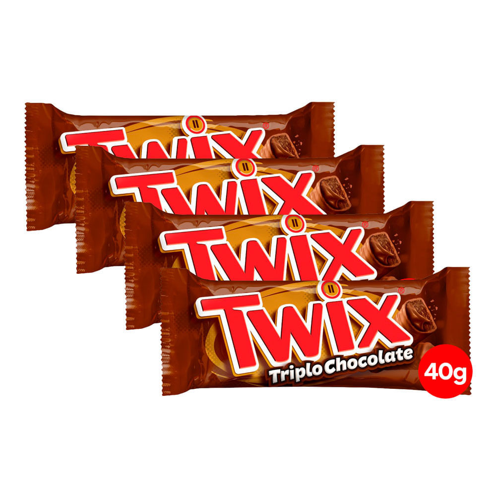 Kit 4 Chocolate Twix Triplo Chocolate 40g