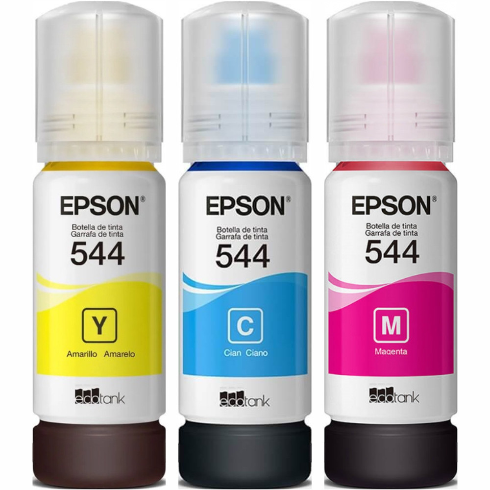 Kit 3 Tintas Originais T544 Color L3210 L3250 100% sem caixa apenas o vácuo top em Oferta na Shopee